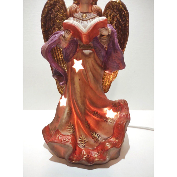 Vintage Ceramic Holiday Angel Tabletop Night Light by Elements 10 in Glow NIB - Picture 6 of 12